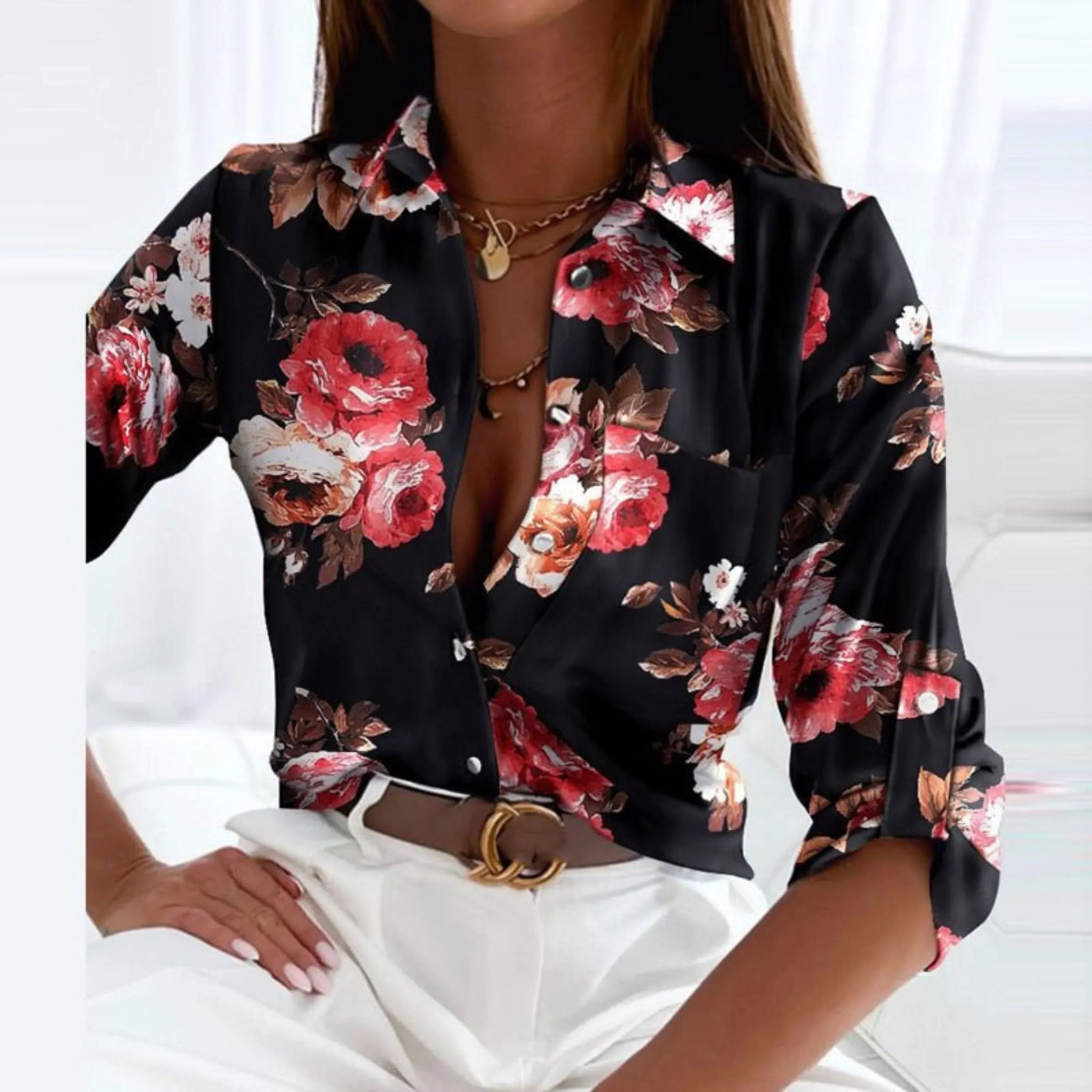 Madelyn | Pattern Button Blouse